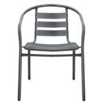 Chair Tade metal in dark gray color 54x62x74cm - Image 4