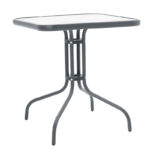 Dining table Watson-Obbi set of 3 pe gray-metal anthracite gray 70x70x70cm - Image 3