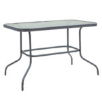 Dining table Valor-Obbi set of 5 pe gray-metal anthracite gray 110x60x70cm - Image 2