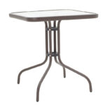 Dining set 3pcs Watson-Calan metal black-textilene brown 70x70x70cm - Слика 3