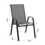 Dining set 3pcs Watson-Calan metal black-textilene brown 70x70x70cm - Слика 6