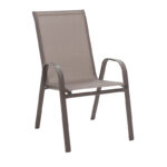 Dining set 5pcs Valor-Calan metal black-textilene brown 110x60x70cm - Слика 3