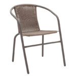 Dining set 5pcs Ensure-Obbi metal-glass brown 140x80x70cm - Слика 4