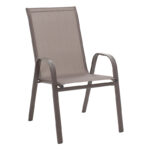 Dining set 5pcs Ensure-Calan metal-glass brown 140x80x70cm - Слика 4