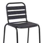 Bar stool Sussie black metal with aluminum slats 58x58x111cm - Слика 2