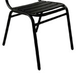Chair Sussie stack black metal with aluminium slats 45x62x76cm - Image 3