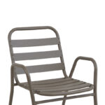 Armchair Sussie stack champagne metal with aluminium slats 45x62x76cm - Image 2