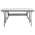 Table Ensure anthracite metal-tempered glass 140x80x70cm - Слика 2
