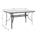 Table Ensure anthracite metal-tempered glass 140x80x70cm - Слика 5