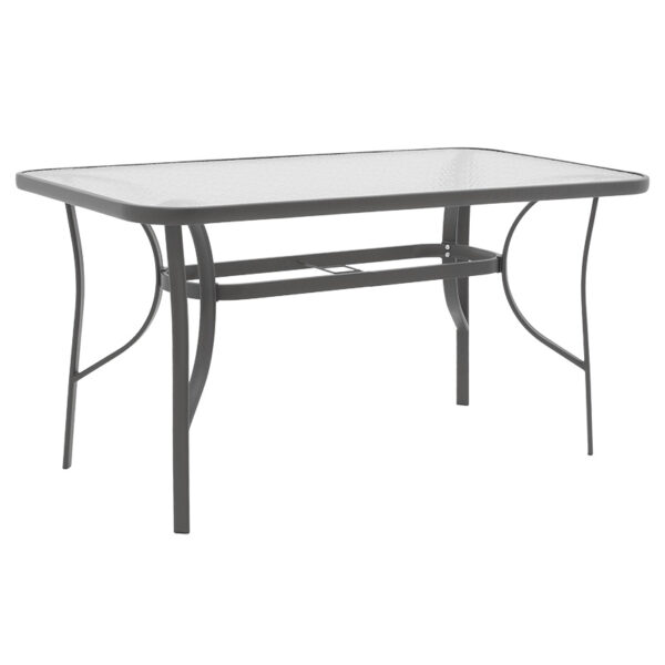 Table Ensure anthracite metal-tempered glass 140x80x70cm