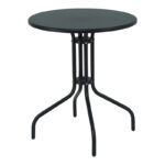 Dinning set Sussie-Vergo set of 3 black metal-aluminum D60x70cm - Image 2
