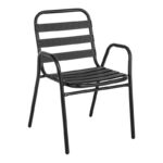 Dinning set Sussie-Vergo Ι set of 3 black metal-aluminum D60x70cm - Слика 4