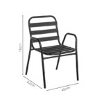 Dinning set Sussie-Vergo Ι set of 3 black metal-aluminum D60x70cm - Слика 5
