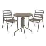 Dinning set Sussie-Vergo set of 3 champagne metal-aluminum D60x70cm