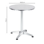 Dinning set Zircu-Lazo set of 3 chrome aluminum D60x70cm - Image 5