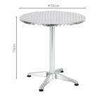 Dinning set Zircu-Lazo Ι set of 3 chrome aluminum D70x70cm - Слика 5