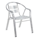 Dinning set Zircu-Lazo II set of 3 chrome aluminum D60x60x70cm - Image 2