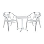 Dinning set Zircu-Lazo II set of 3 chrome aluminum D60x60x70cm