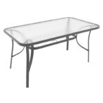 Table Ensure anthracite metal-tempered glass 120x70x70cm - Image 3