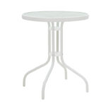 Tade-Watson dining table set of 3 white metal D60x70cm - Image 2