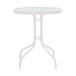 Tade-Watson dining table set of 3 white metal D60x70cm - Image 3