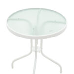 Tade-Watson dining table set of 3 white metal D60x70cm - Image 4