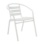 Tade-Watson dining table set of 3 white metal D60x70cm - Image 5