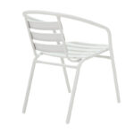 Tade-Watson dining table set of 3 white metal D60x70cm - Image 6