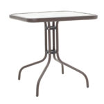 Obbi-Watson dining table set of 5 brown metal-pe rattan 80x80x70cm - Слика 2