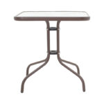 Obbi-Watson dining table set of 5 brown metal-pe rattan 80x80x70cm - Слика 3