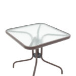 Obbi-Watson dining table set of 5 brown metal-pe rattan 80x80x70cm - Слика 4