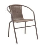 Obbi-Watson dining table set of 5 brown metal-pe rattan 80x80x70cm - Слика 5