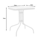 Watson table metal white-glass 70x70x70cm - Image 4