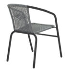 Obbi armchair in black metal-pe gray color 54x56x73cm - Image 2