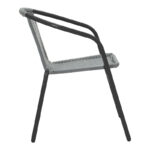 Obbi armchair in black metal-pe gray color 54x56x73cm - Image 3