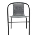 Obbi armchair in black metal-pe gray color 54x56x73cm - Image 4
