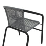 Obbi armchair in black metal-pe gray color 54x56x73cm - Image 5