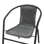 Obbi armchair in black metal-pe gray color 54x56x73cm - Image 6