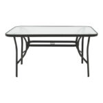 Ensure table metal black-glass 140x80x70cm - Image 2