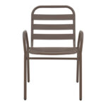 Armchair Sussie stack brown metal with aluminium slats 45x62x76cm - Image 4
