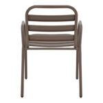 Armchair Sussie stack brown metal with aluminium slats 45x62x76cm - Image 5