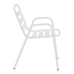 Armchair Sussie stack white metal with aluminium slats 45x62x76cm - Image 3