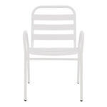 Armchair Sussie stack white metal with aluminium slats 45x62x76cm - Image 4