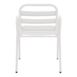 Armchair Sussie stack white metal with aluminium slats 45x62x76cm - Image 5