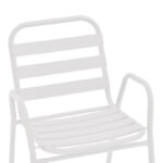 Armchair Sussie stack white metal with aluminium slats 45x62x76cm - Image 6