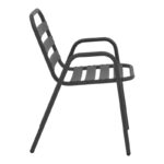 Armchair Sussie stack dark grey metal with aluminium slats 45x62x76cm - Слика 3