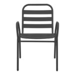 Armchair Sussie stack dark grey metal with aluminium slats 45x62x76cm - Слика 4