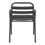 Armchair Sussie stack dark grey metal with aluminium slats 45x62x76cm - Слика 5