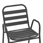 Armchair Sussie stack dark grey metal with aluminium slats 45x62x76cm - Слика 6