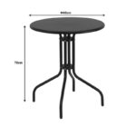 Table Vergo brown metal D60x70cm - Слика 2
